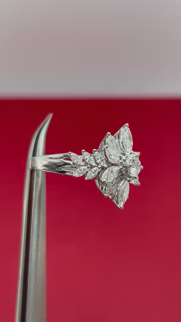 Anello La Regina Diamanti Naturali GIA in oro bianco 18k
